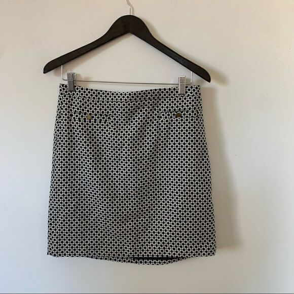 LOFT Black White Honeycomb Pattern Mini Skirt - Picture 2 of 5